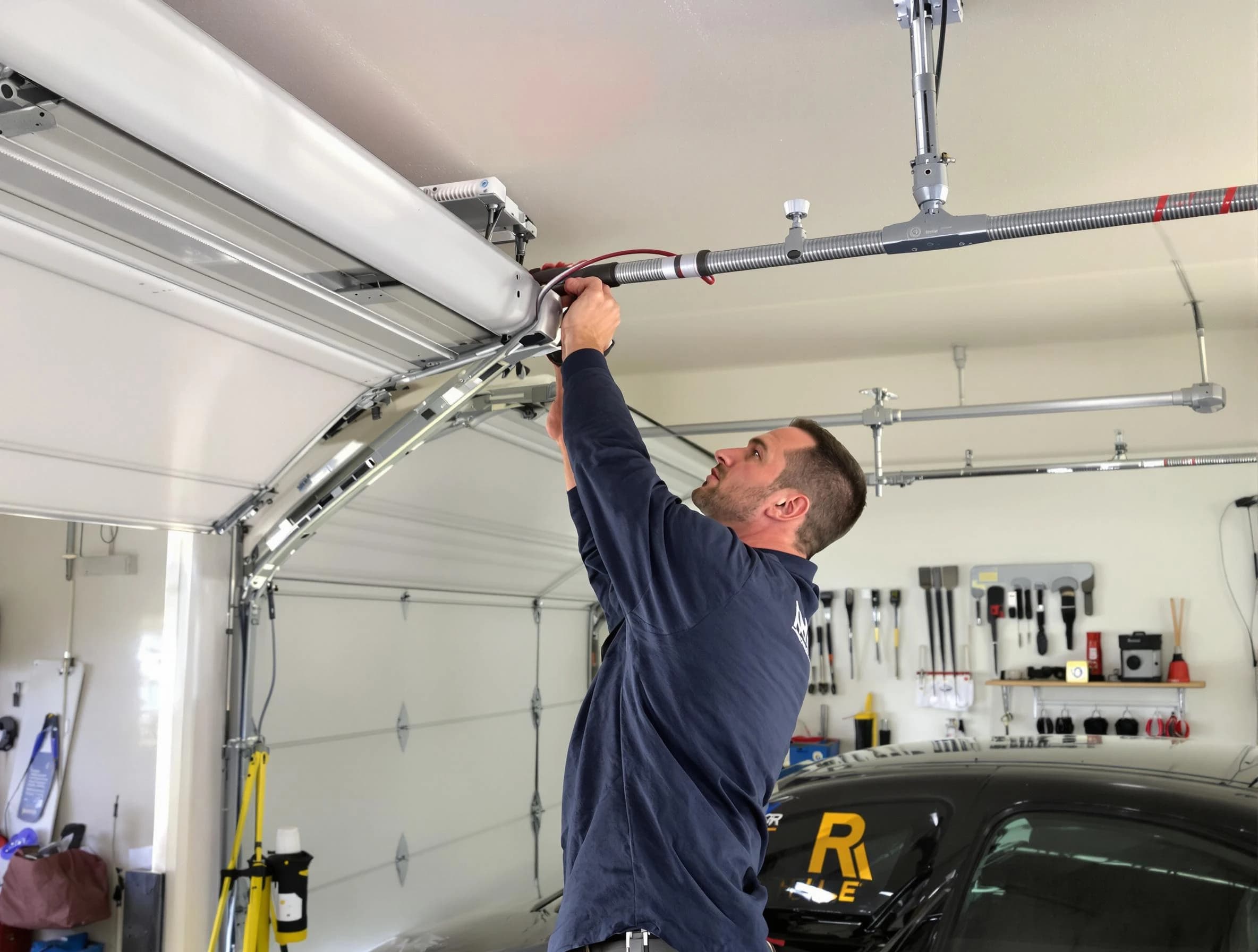 Santaquin Garage Door Repair technician performing garage door cable repair in Santaquin