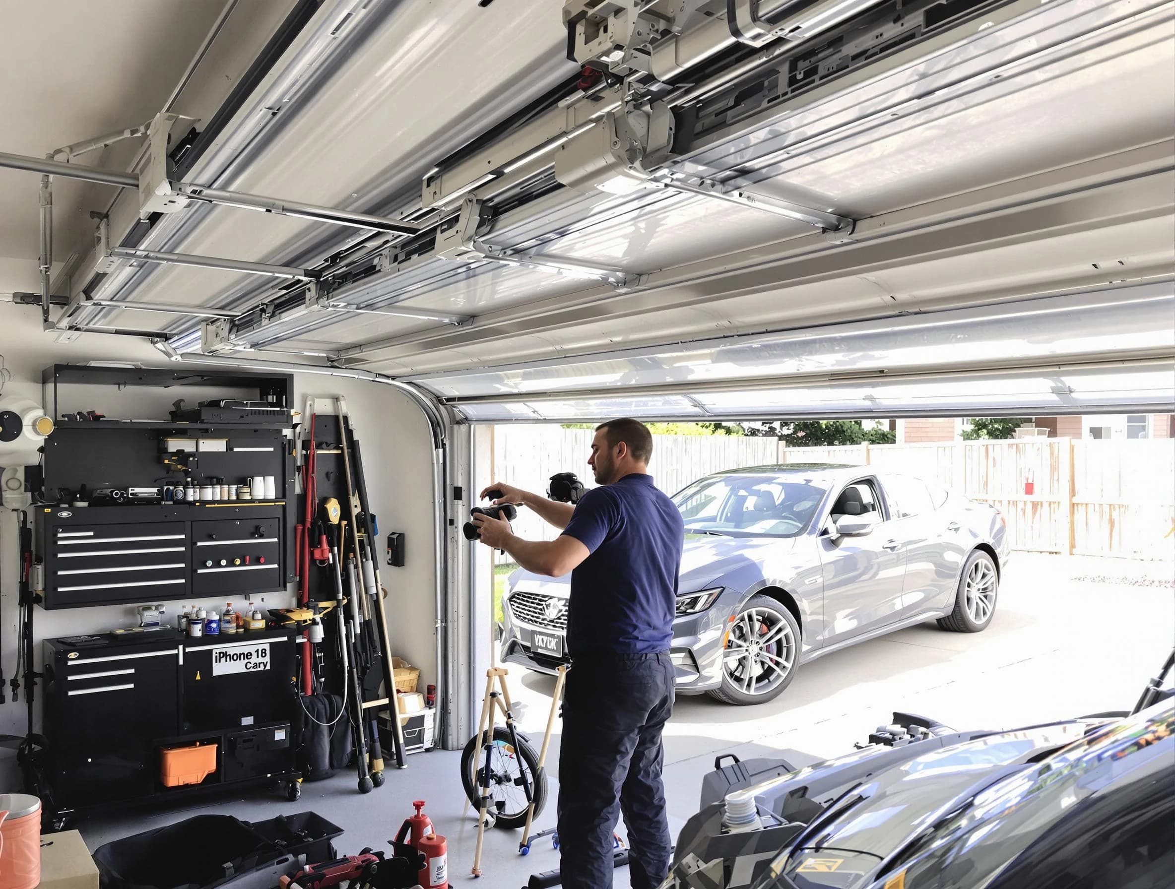 Santaquin Garage Door Repair technician fixing noisy garage door in Santaquin