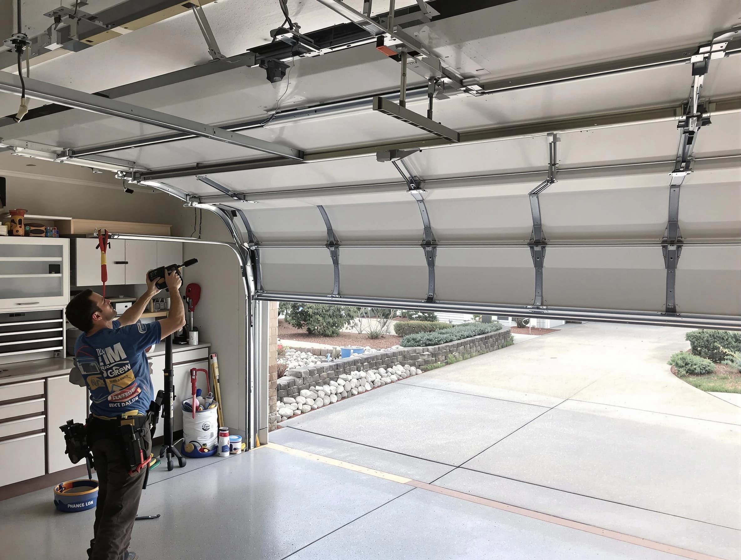 Garage door track repair service by Santaquin Garage Door Repair in Santaquin