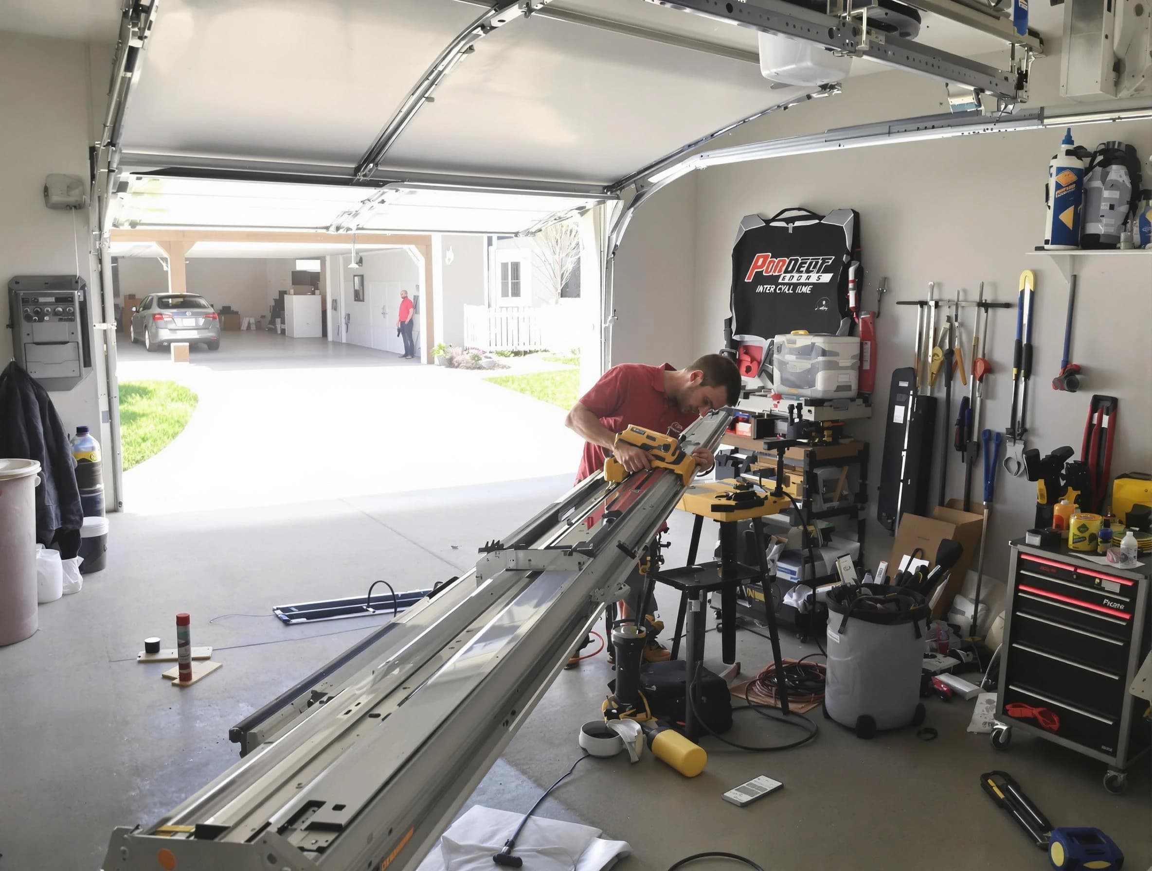 Santaquin Garage Door Repair expert performing track repair in Santaquin