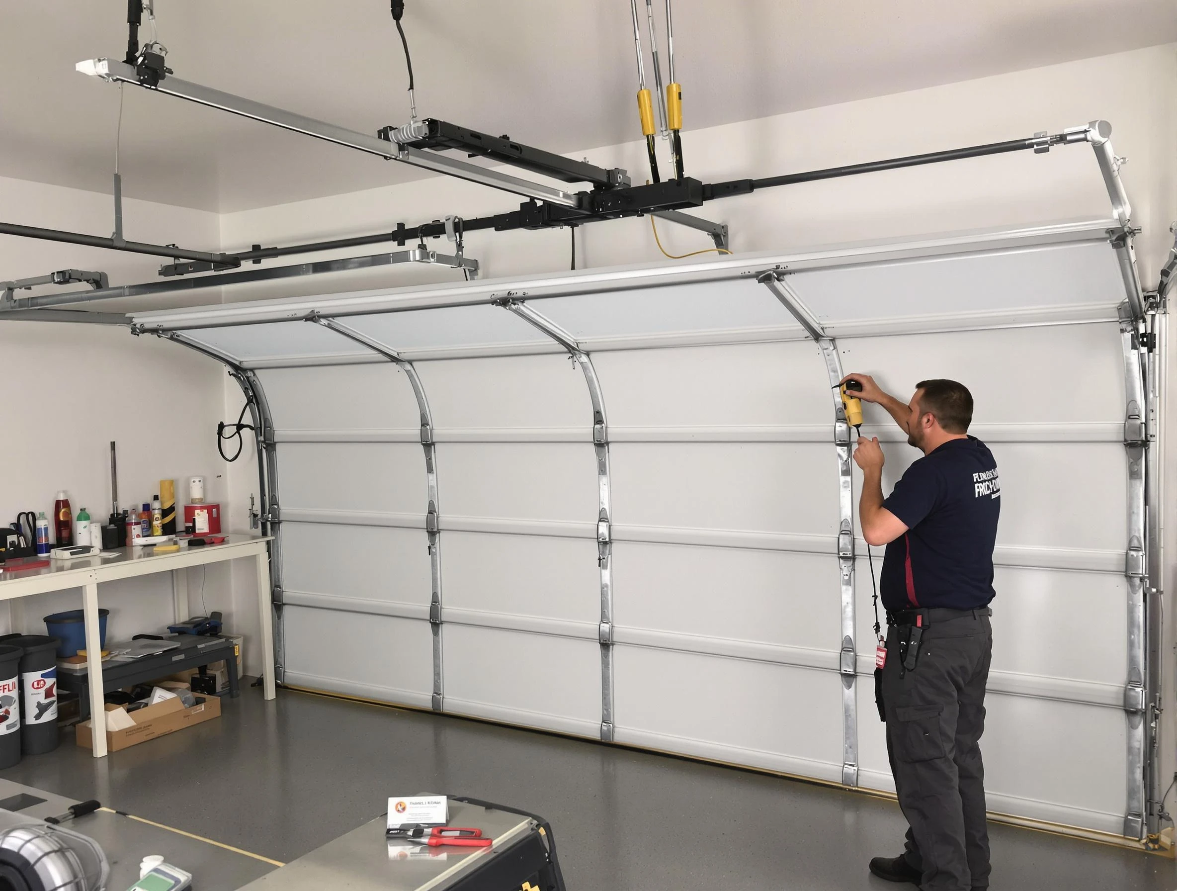 Santaquin Garage Door Repair certified technician performing overhead door system repair in Santaquin