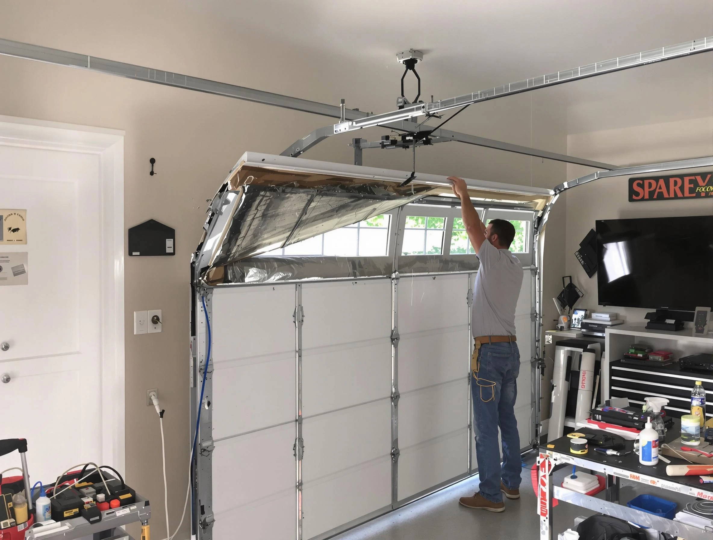 Garage door section replacement by Santaquin Garage Door Repair in Santaquin